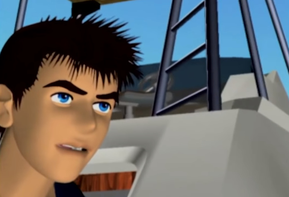 Blue Stinger Screenshot 1 - Eliot i Tim na łodzi