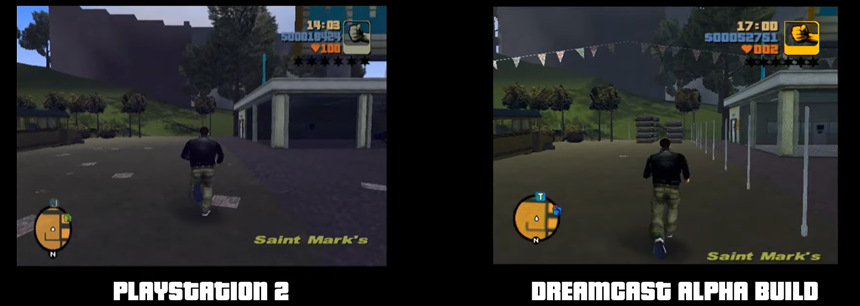 GTA III na Dreamcast - zrzut ekranu z menu